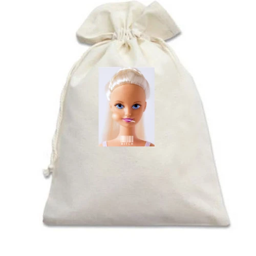 Подарочный мешочек, Белый, Bitch Barbie