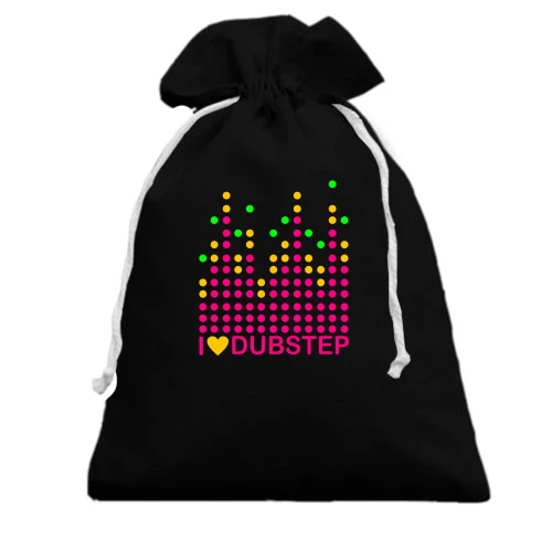 Подарунковий мішечок, Чорний, Dubstep love (рисунок)