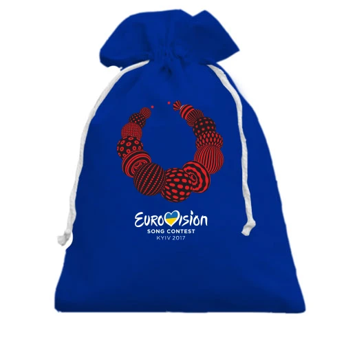 Подарунковий мішечок, Блакитний, Eurovision Ukraine (з намистом)