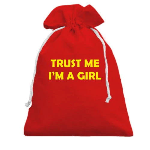 Подарочный мешочек, Красный, Trust Me I`m A Girl
