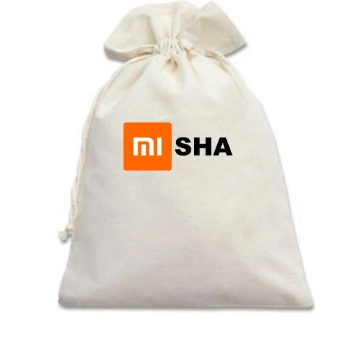 Подарунковий мішечок, Білий, для Михайла в стилі MI