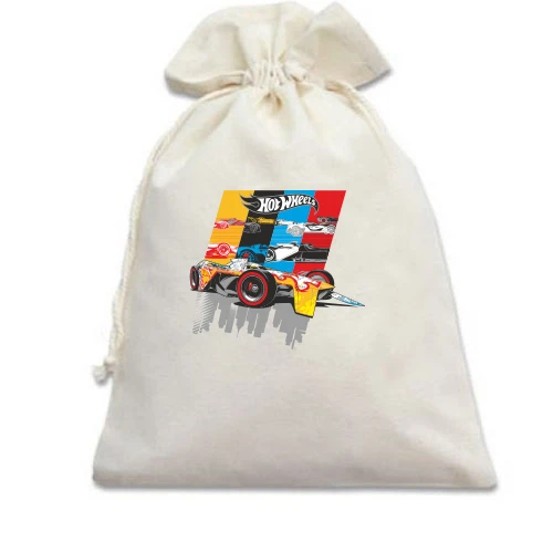 Подарочный мешочек, Белый, с логотипом Hot Wheels
