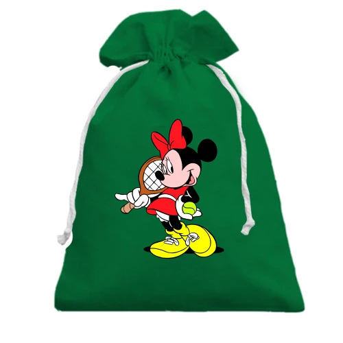 Подарунковий мішечок, Чорний, Minnie Mouse теніс 2