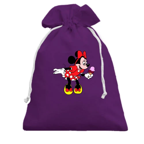 Подарунковий мішечок, фіолетовий, Minnie з морозивом