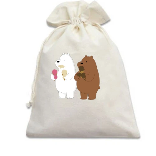 Подарочный мешочек bears love ice cream