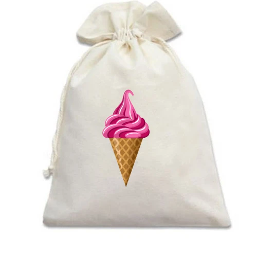 Подарунковий мішечок, Білий, Pink Ice Cream