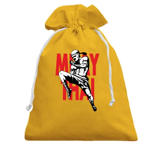 Подарунковий мішечок, жовтий, Muay Thai з бійцем