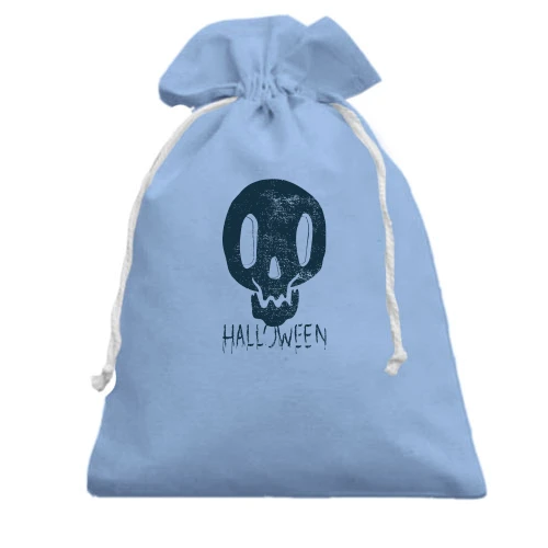 Подарунковий мішечок, Блакитний, Halloween Череп Арт