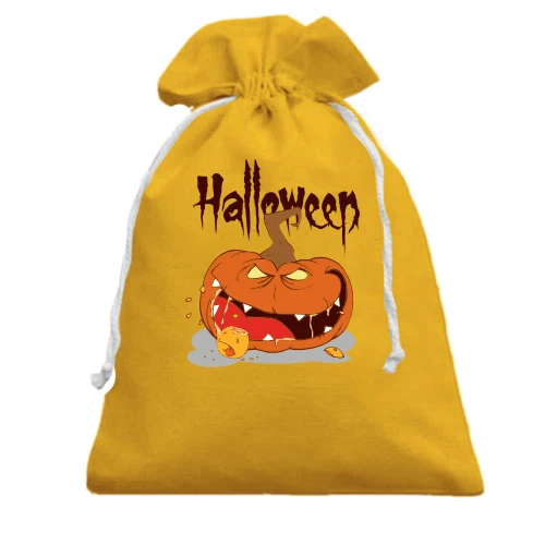 Подарунковий мішечок, Жовтий, Halloween Зубаста Гарбуз