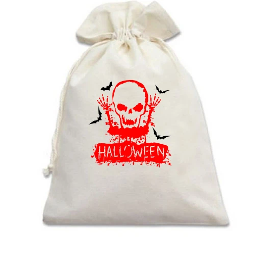 Подарунковий мішечок Halloween Череп з воронами