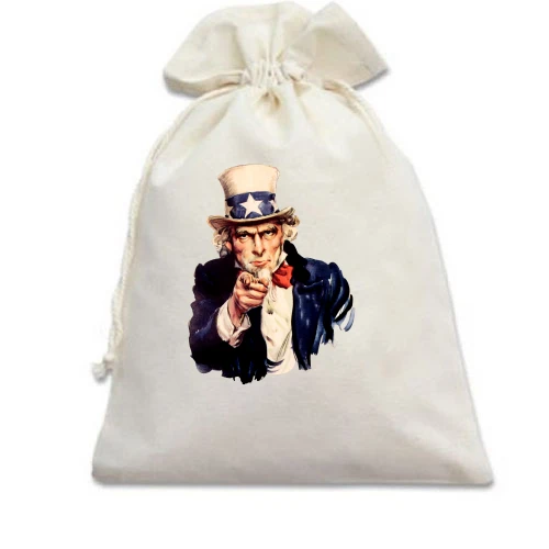 Подарунковий мішечок, Білий, Дядько Сем (Uncle Sam)