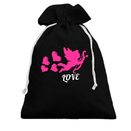 Подарочный мешочек, Черный, Амур Love
