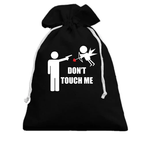 Подарочный мешочек, Черный, Don't touch me