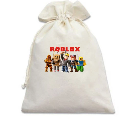 Подарочный мешочек, Белый, с шестью персонажами Roblox