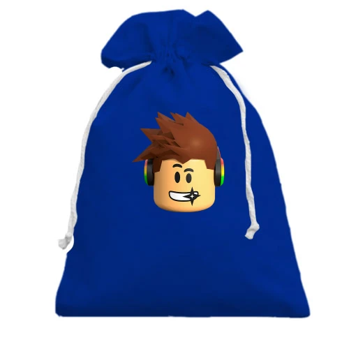 Подарунковий мішечок, Блакитний, Roblox face