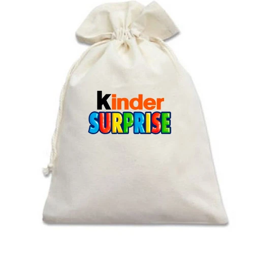 Подарочный мешочек, Белый, Kinder Surprise