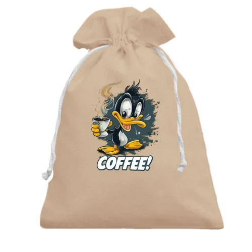 Подарочный мешочек, Черный, Coffee с утенком