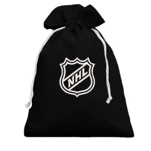 Подарочный мешочек, черный, NHL на груди