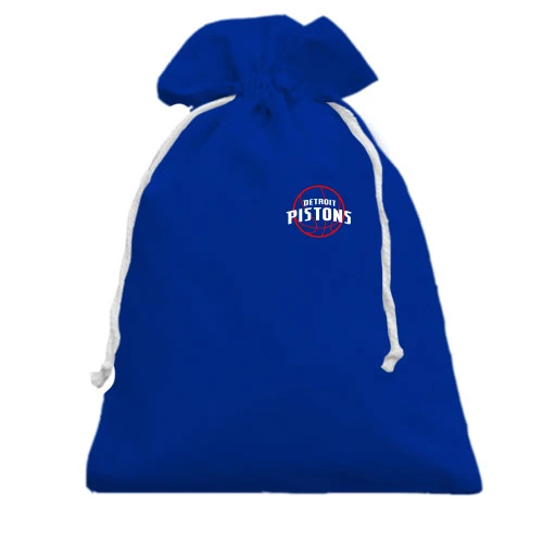 Подарочный мешочек, голубой, Detroit Pistons с красным мячом