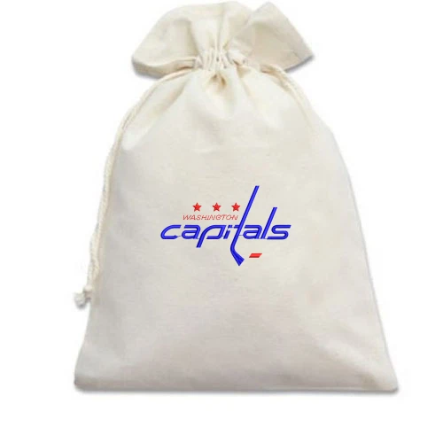 Подарочный мешочек, белый, с вышитой эмблемой Washington Capitals