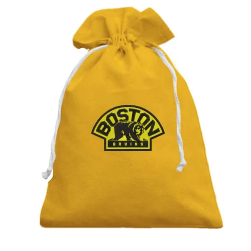 Подарочный мешочек, желтый, Boston Bruins медведь