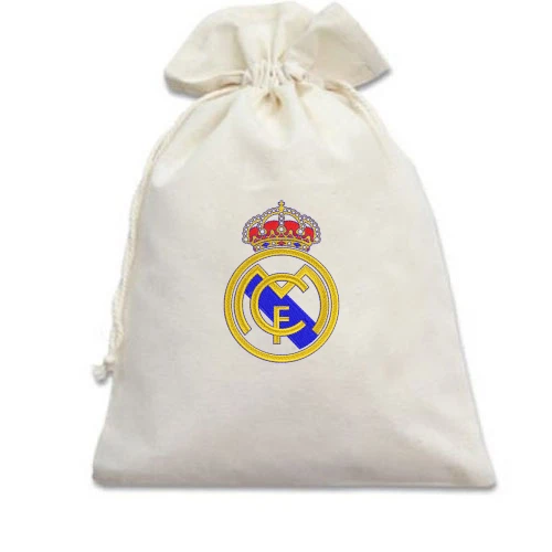 Подарунковий мішечок, Білий, Real Madrid з вишитою емблемою