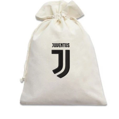 Подарочный мешочек, белый, с вышитой эмблемой Juventus