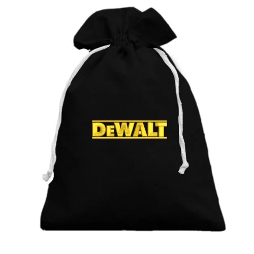 Подарочный мешочек, Черный, с вышитым логотипом DeWalt