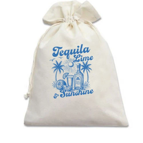 Подарунковий мішечок, Блакитний, Tequila, Lime and Sunshine
