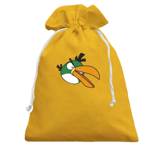 Подарунковий мішечок, Жовтий, Green bird