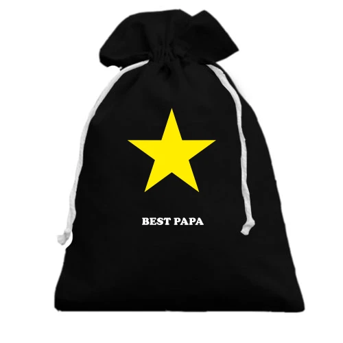 Подарунковий мішечок, чорний, Best papa