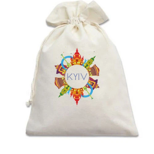 Подарочный мешочек, белый, Kyiv Color Art