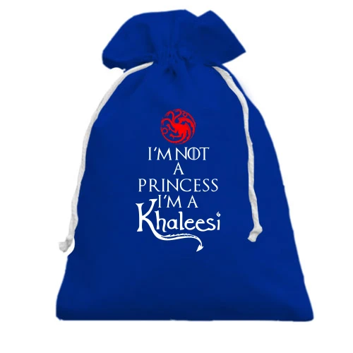 Подарочный мешочек, голубой, I`m a Khaleesi