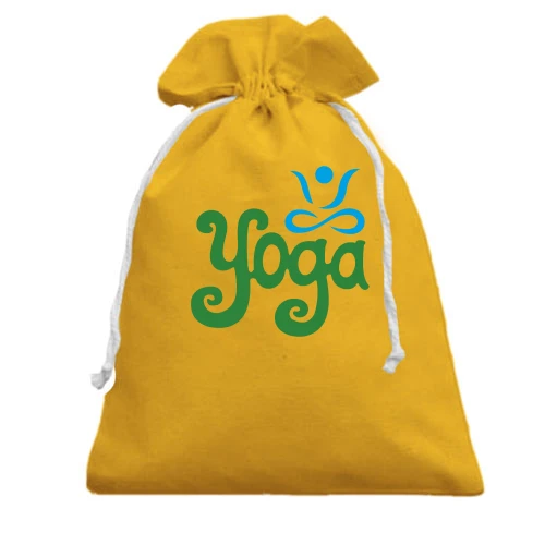 Подарочный мешочек, Желтый, с надписью Yoga