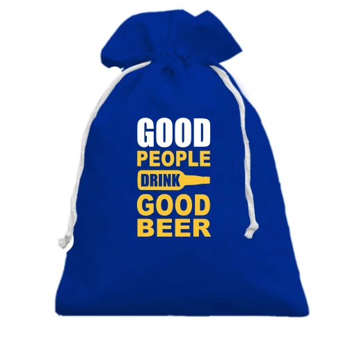 Подарунковий мішечок, Блакитний, Good People Drink Good Beer