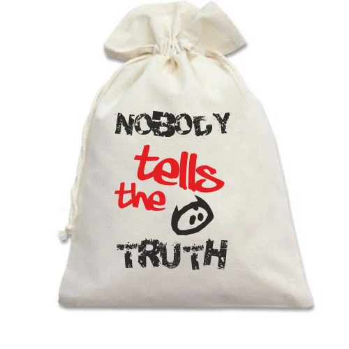 Подарочный мешочек, белый, Nobody tells the truth