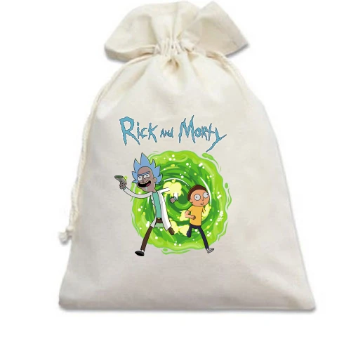 Подарунковий мішечок, білий, Rick and Morty