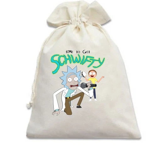 Подарунковий мішечок, білий, Time to get Schwifty