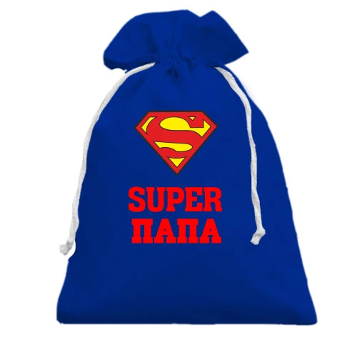 Подарочный мешочек, Белый, Super папа