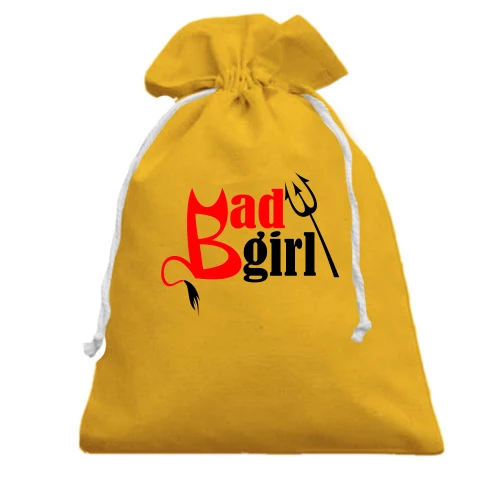 Подарунковий мішечок, Жовтий, з рогами і вилами Bad girl