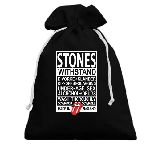 Подарочный мешочек, Черный, Rolling Stones Made in Englad