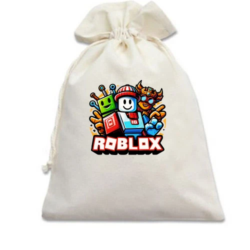 Подарунковий мішечок, Блакитний, з групою персонажів Roblox