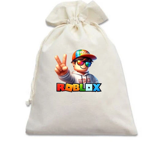 Подарочный мешочек, Белый, RobloxMan