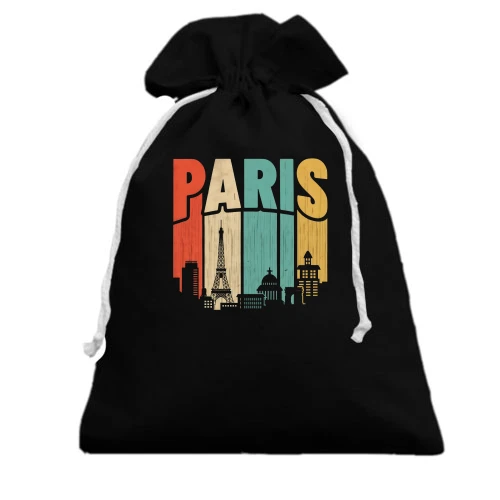 Подарунковий мішечок, чорний, Paris Retro