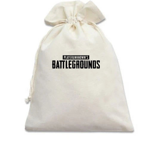 Подарочный мешочек, Белый, PlayerUnknown’s Battlegrounds logo (2)