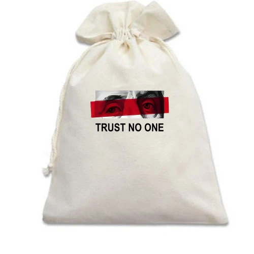 Подарунковий мішечок, Білий, Trust no one