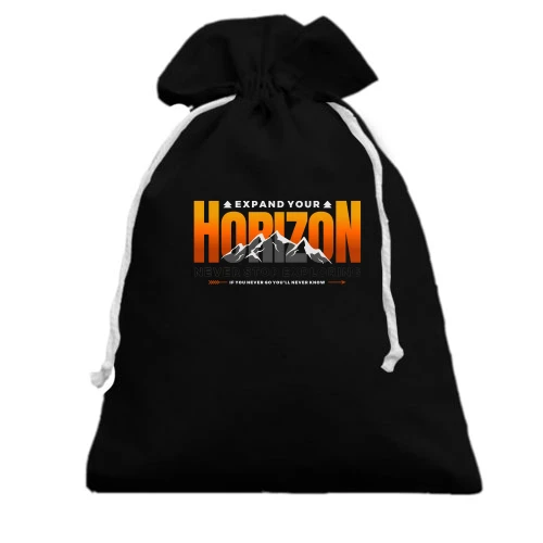 Подарочный мешочек, Черный, Explore Your Horizon