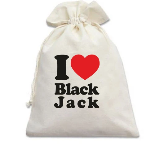 Подарочный мешочек, Белый, I love Black Jack
