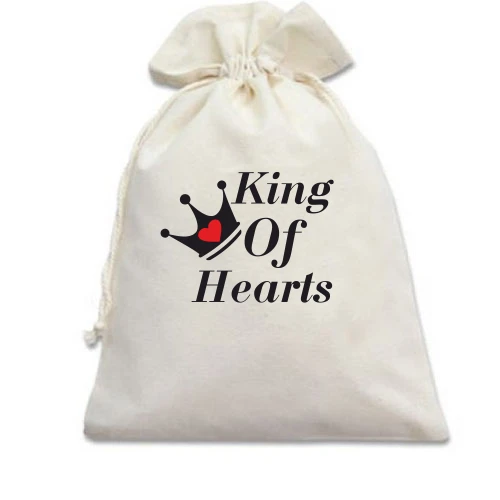 Подарочный мешочек, Белый, Queen of Hearts