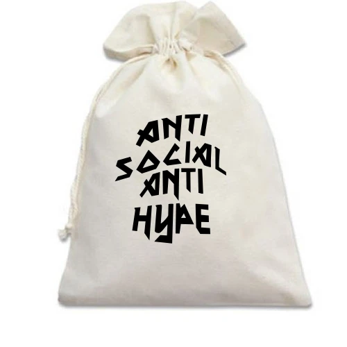 Подарочный мешочек, Белый, Anti Social Anti Hype